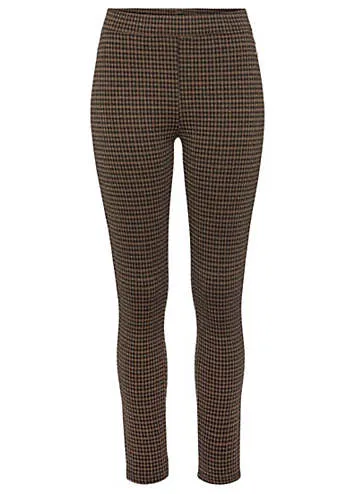 LASCANA Glittery Check Print Leggings | Grattan