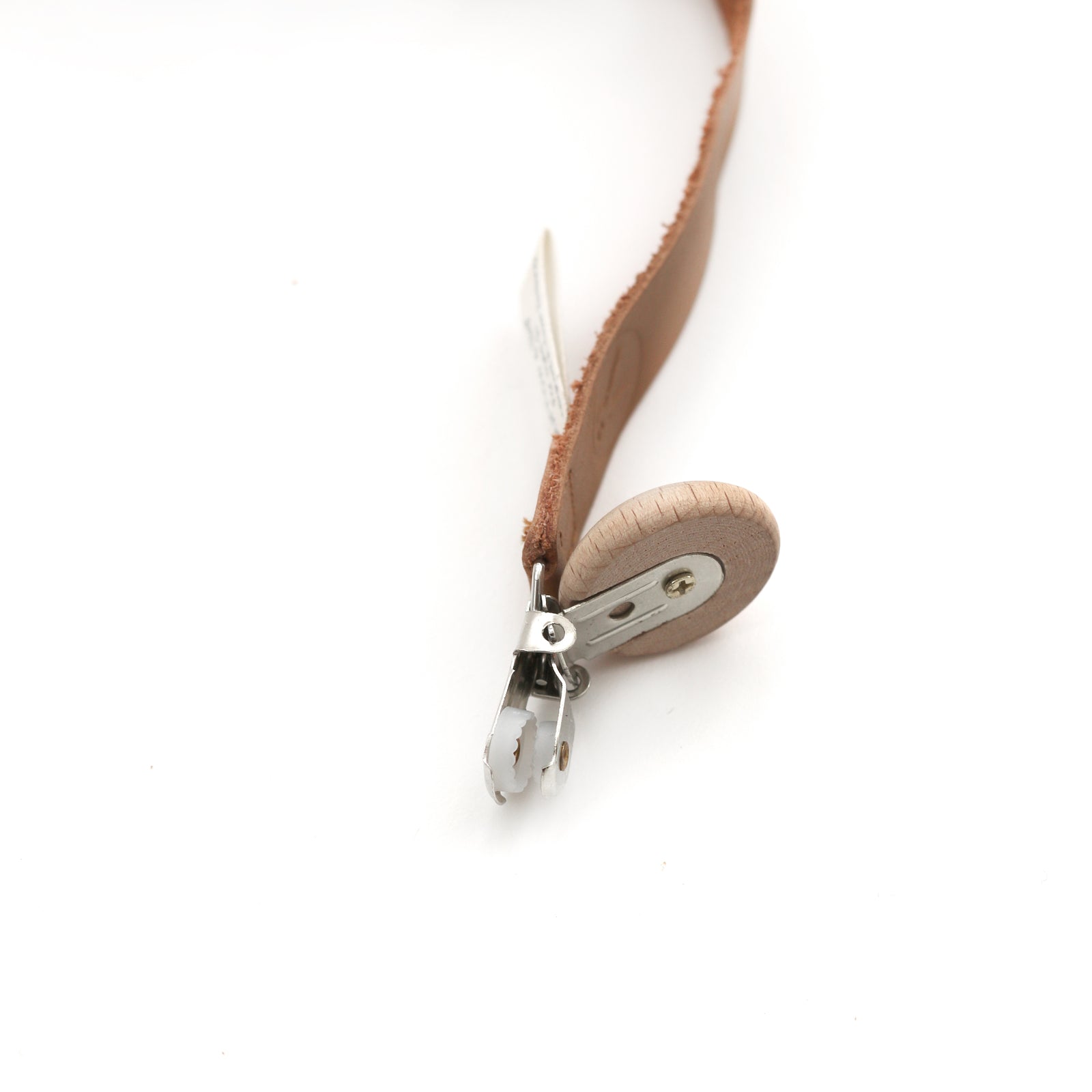 Leather Pacifier Clip - Coffee