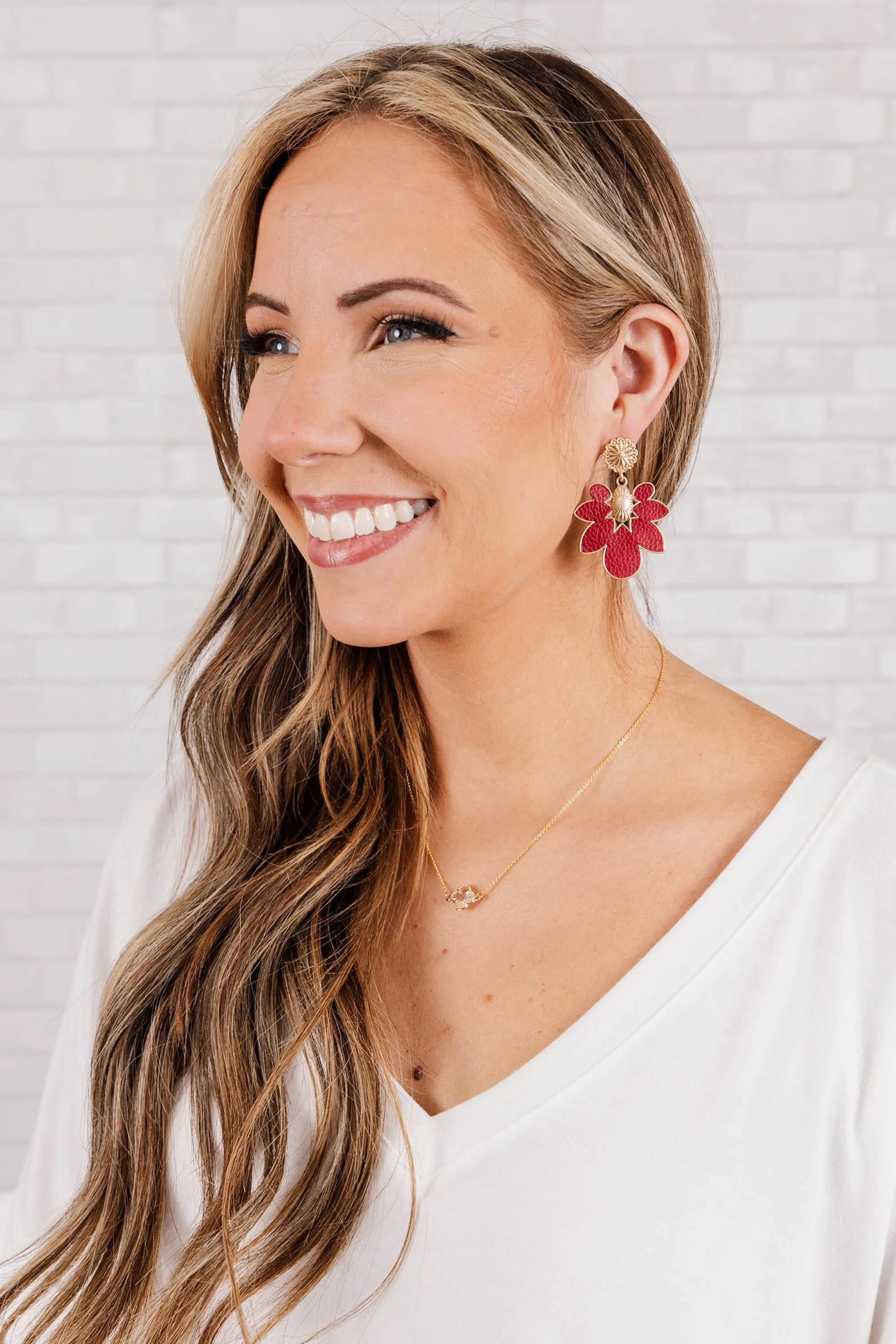 Level Of Fierce Earrings, Burgundy