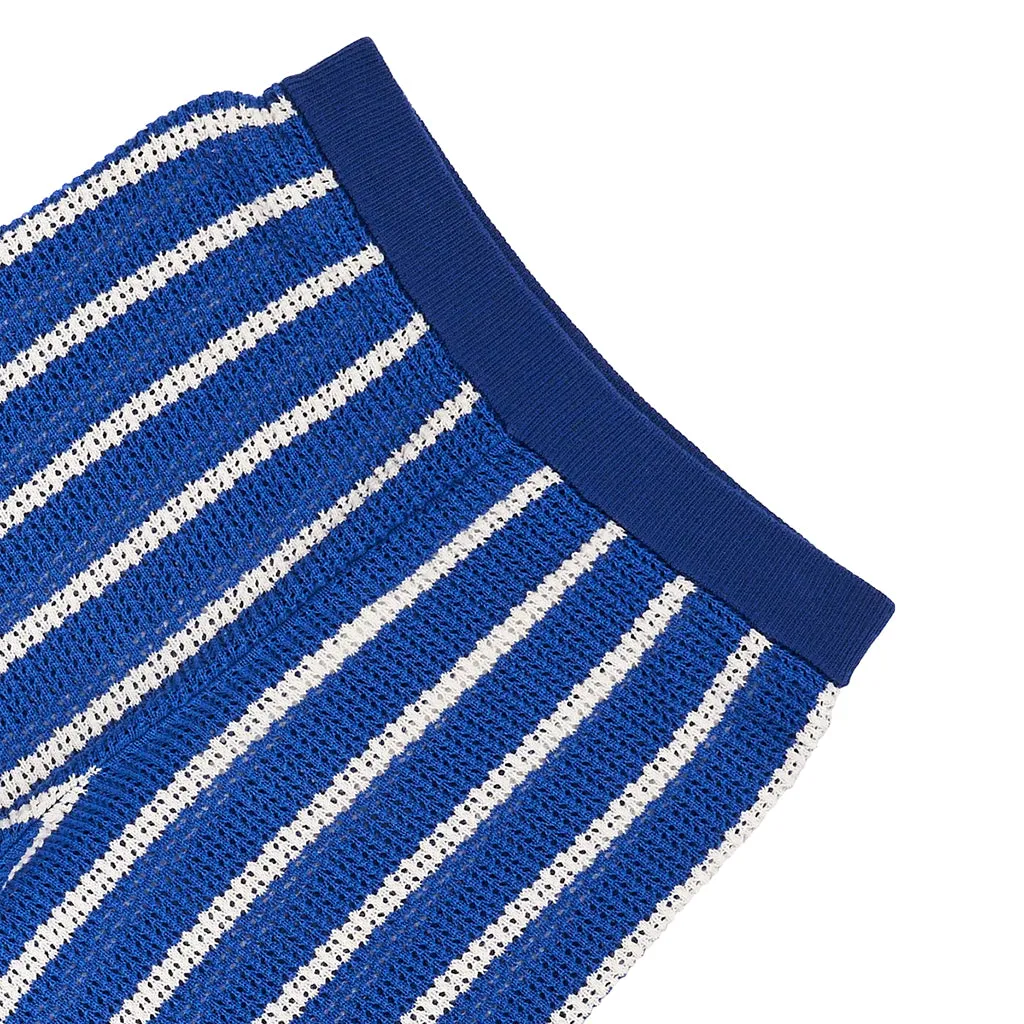 Maison Mangostan Child Stripes Knit Pants Blue And White