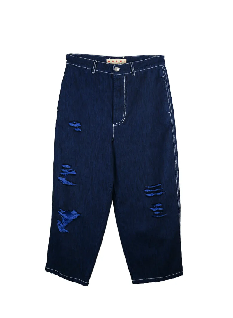 Marni Jeans Blu con strappi - Tg. 40