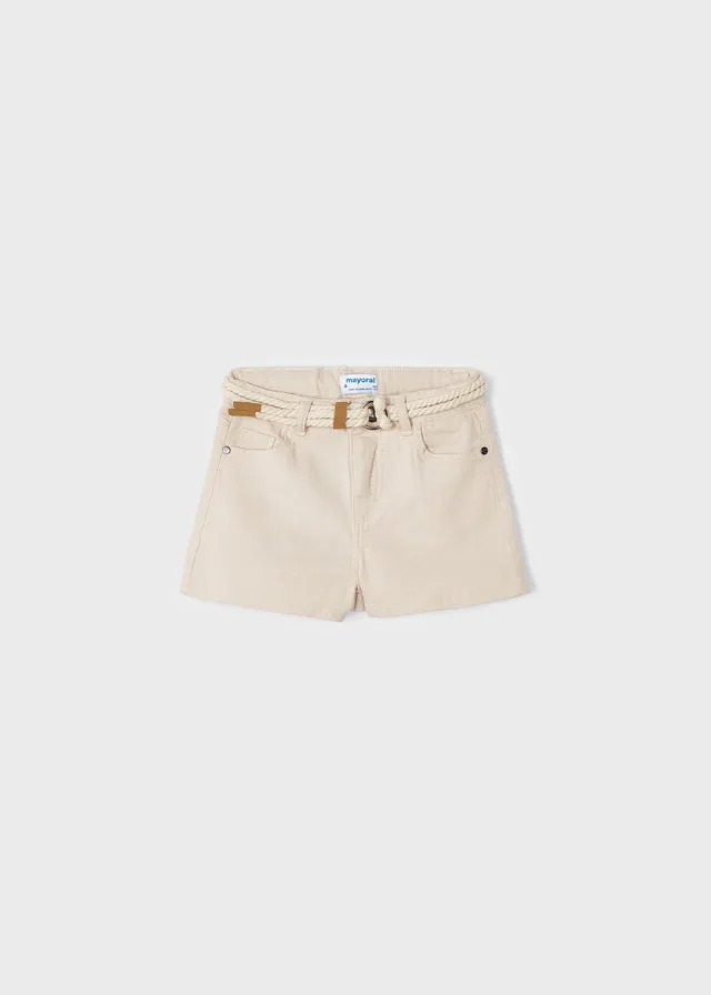 Mayoral Basic twill shorts for girl - Oat