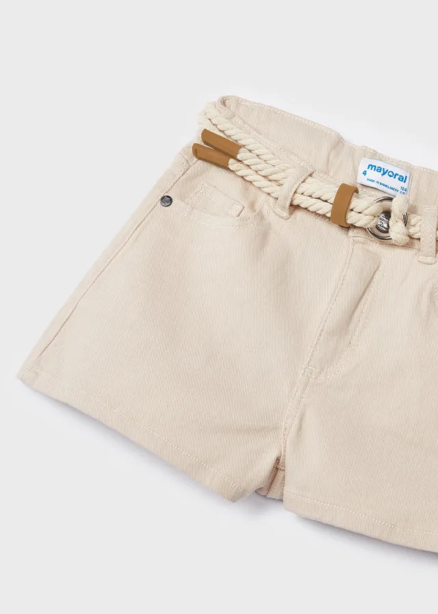 Mayoral Basic twill shorts for girl - Oat