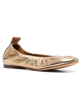 Metallic Ballerina Flat in Gold