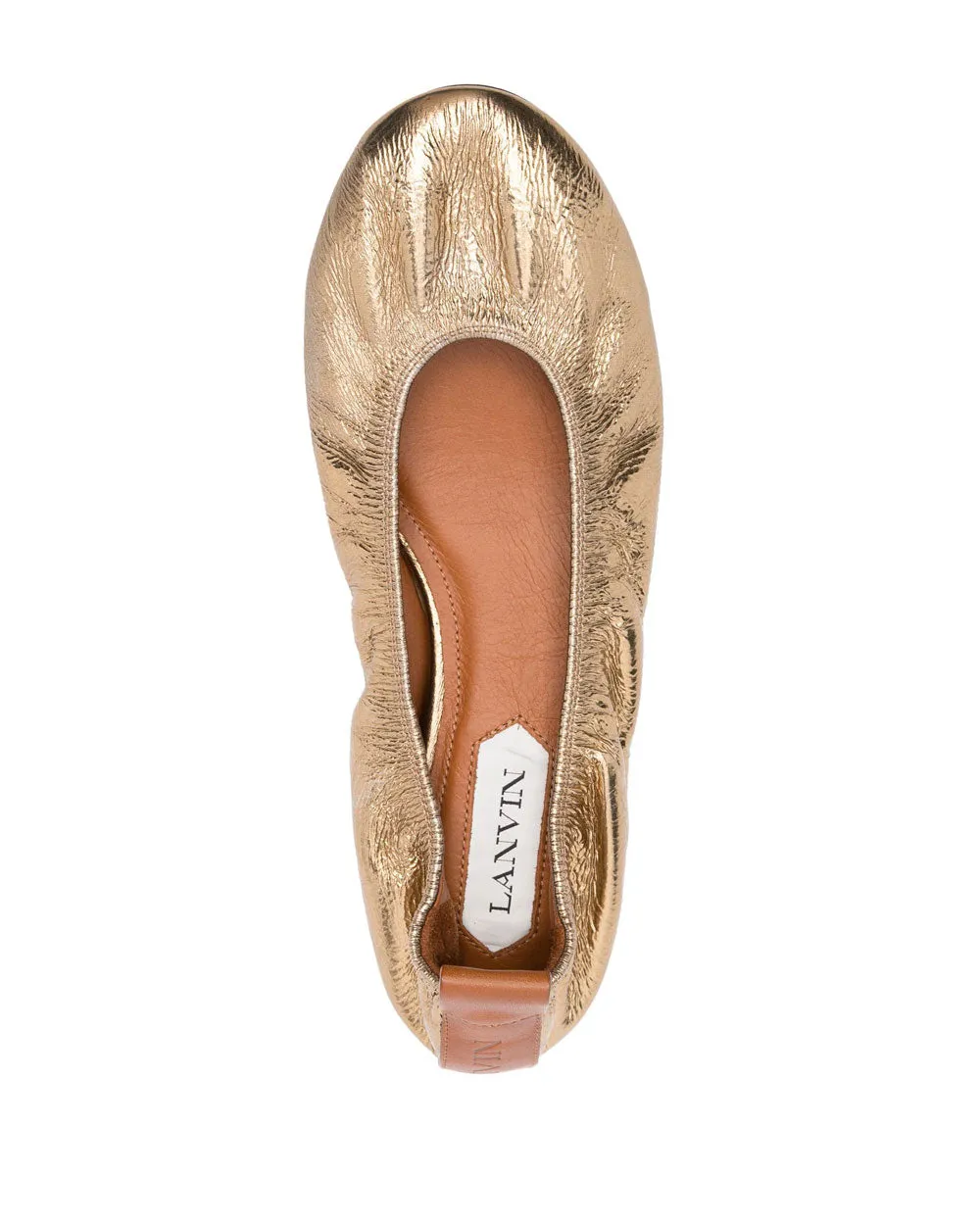 Metallic Ballerina Flat in Gold