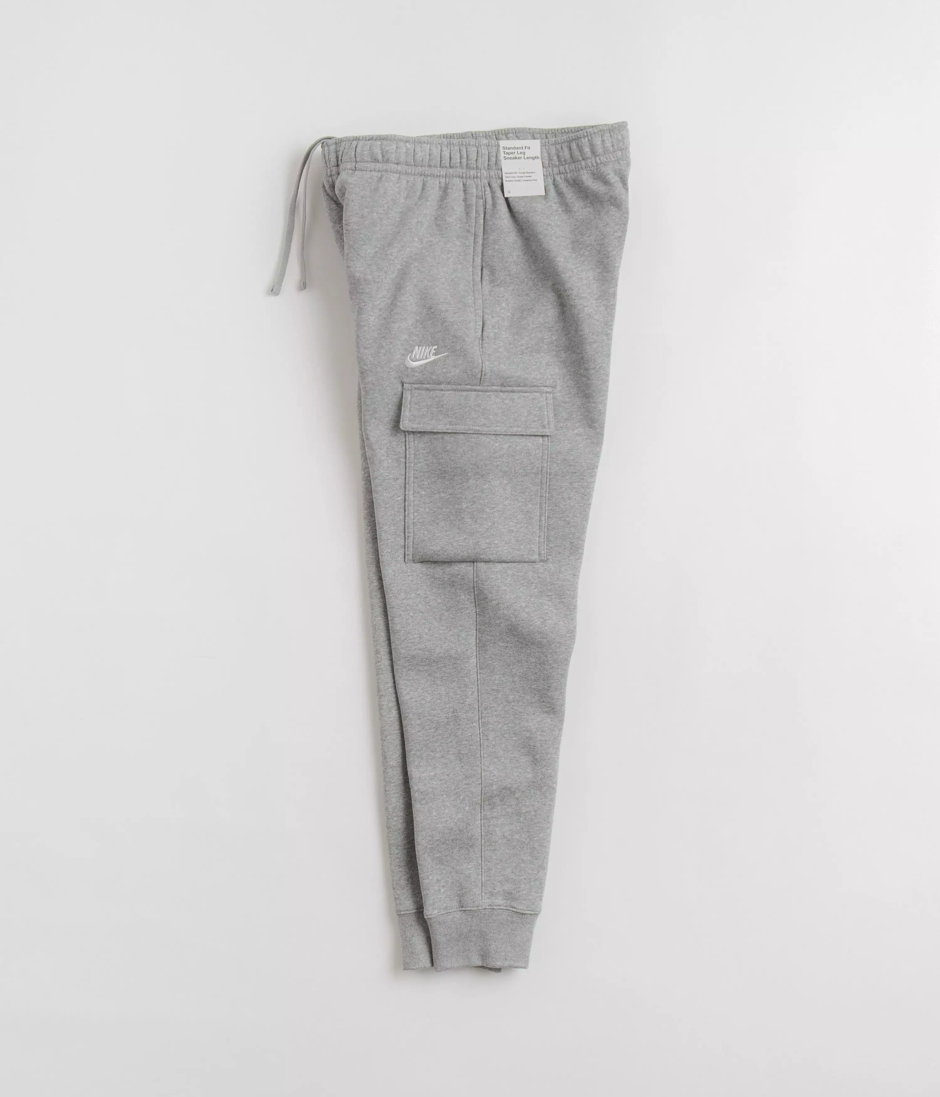 Nike Club Fleece Cargo Joggers - Dark Grey Heather / Matte Silver / White