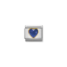 Nomination Life Facet Dark Blue Heart 030610/007