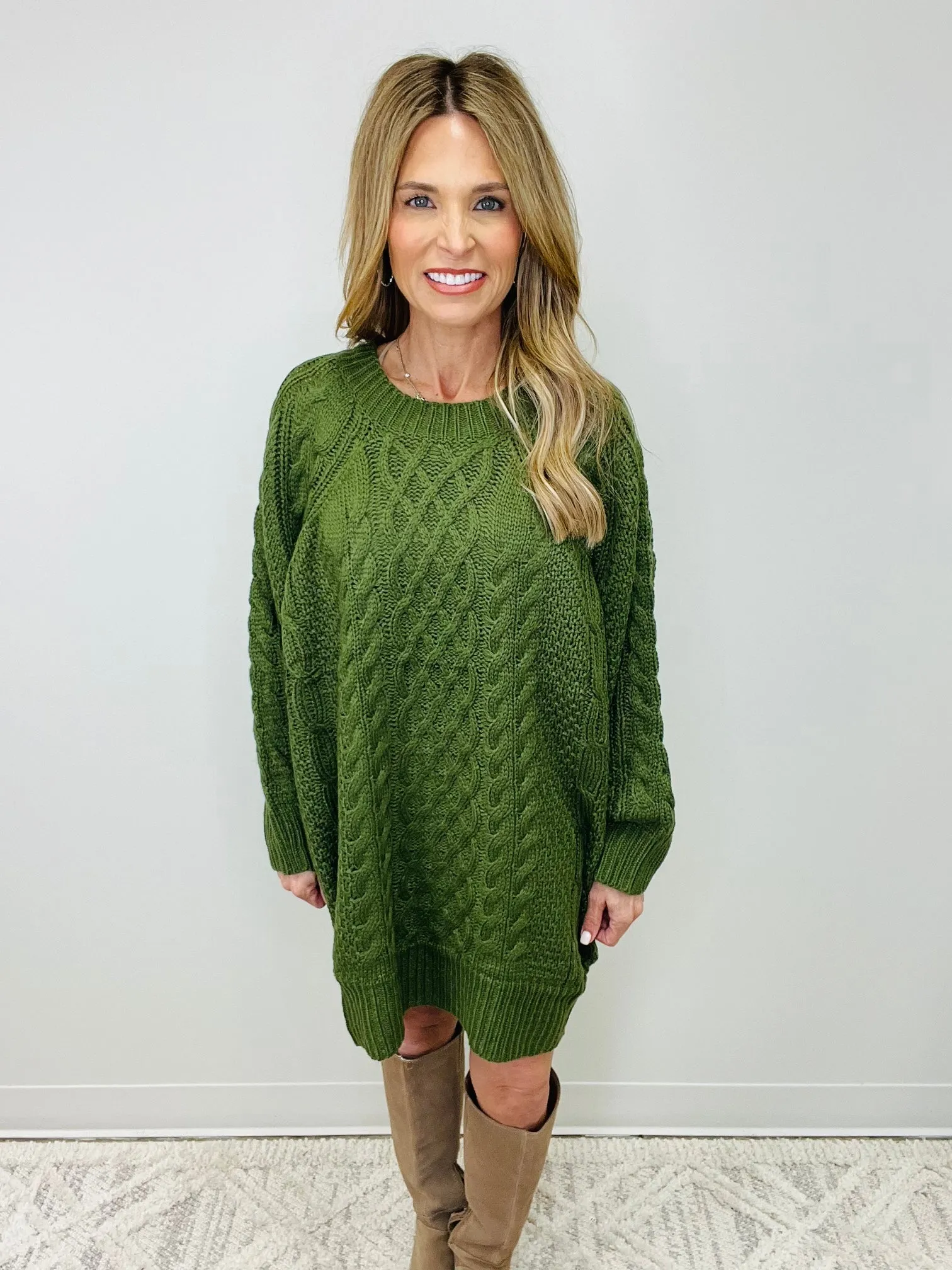 OLIVE SWEATER DRESS