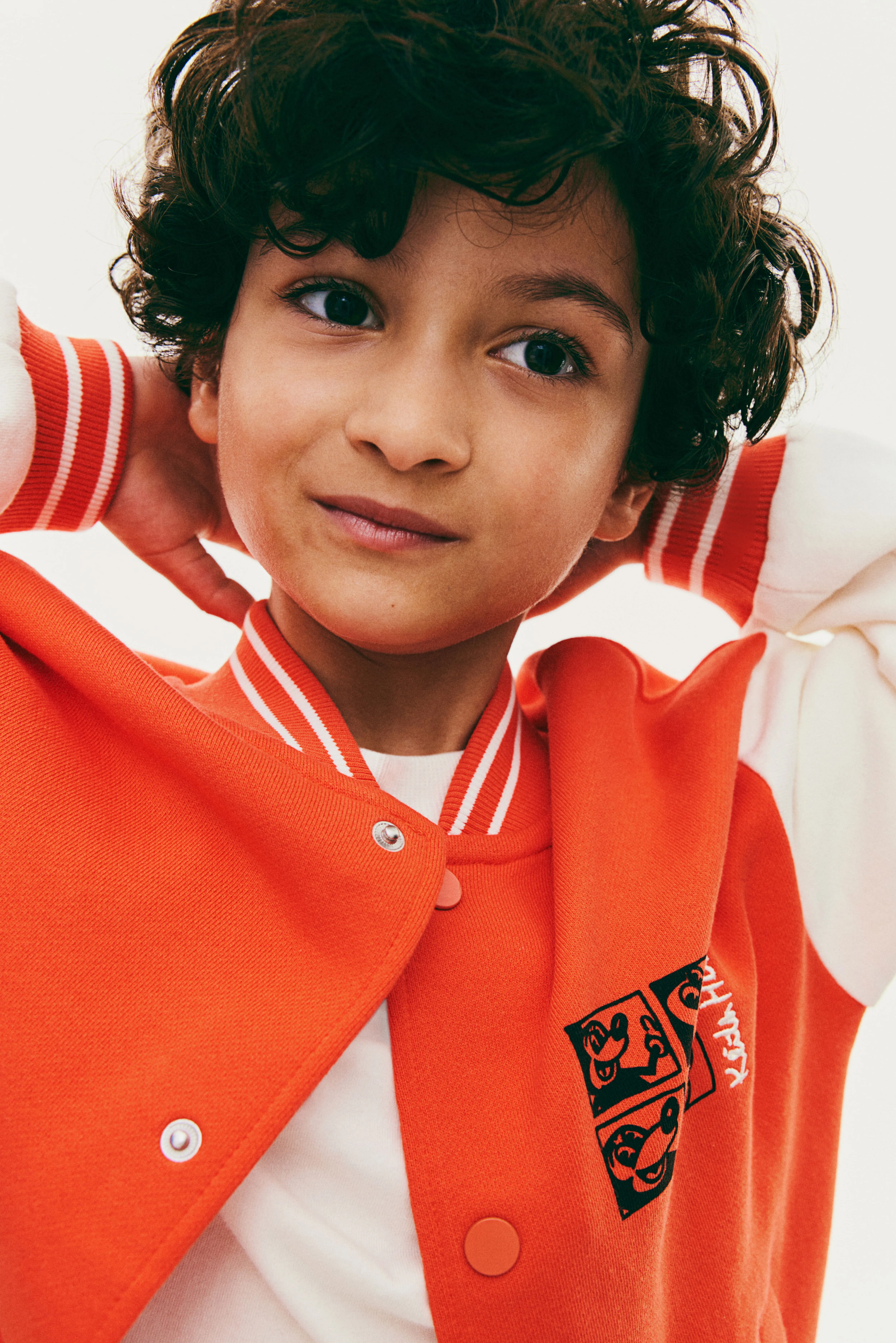 Oversized baseball jacket - V-neck - Long sleeve - Red - Kids | H&M GB