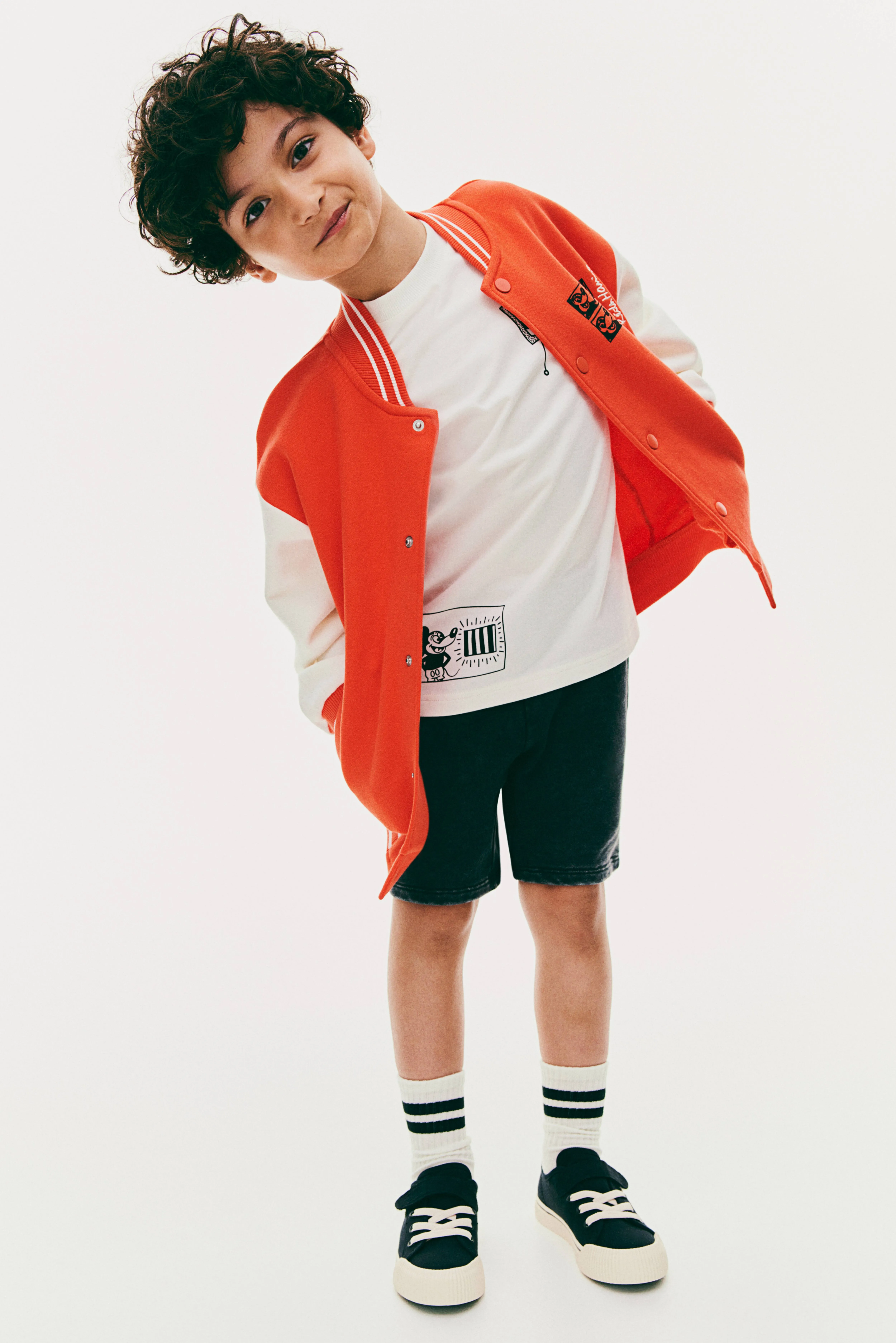 Oversized baseball jacket - V-neck - Long sleeve - Red - Kids | H&M GB