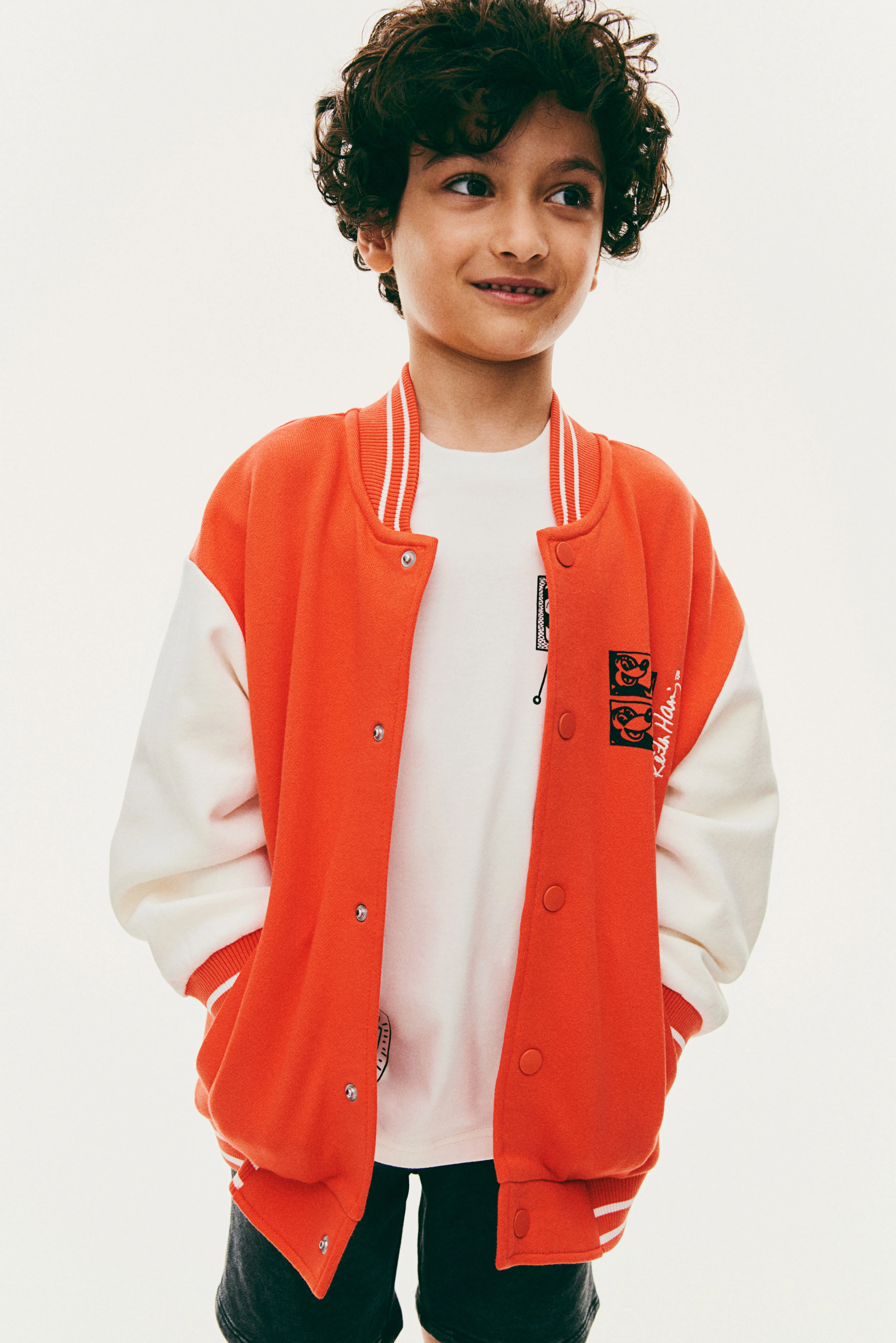 Oversized baseball jacket - V-neck - Long sleeve - Red - Kids | H&M GB