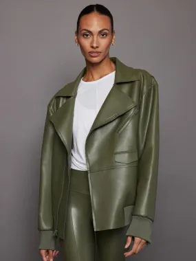 Oversized Moto Jacket - Military