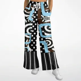 Pacific Palisades Retro Print Eco-Poly Stretchy Phat Bellbottoms