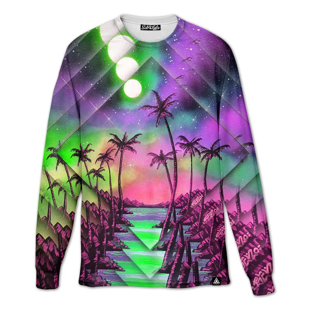 PALM TREE GLITCH LONG SLEEVE T