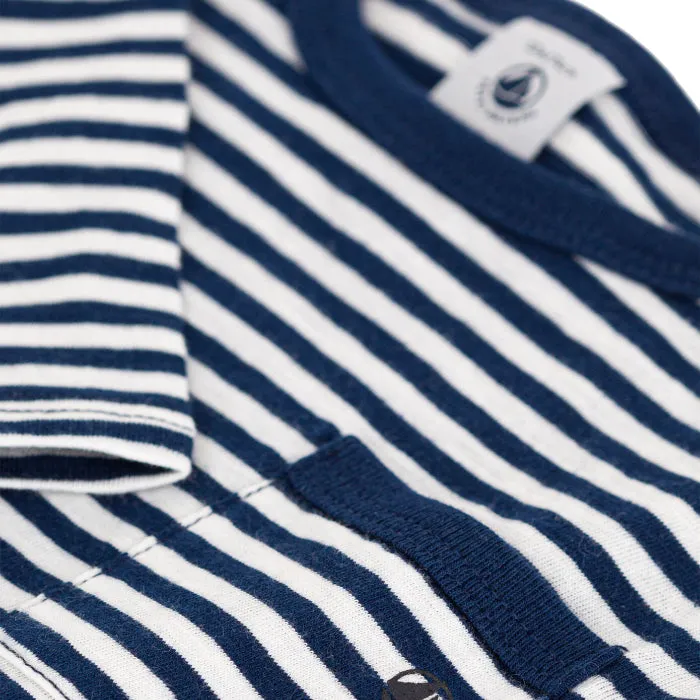 Petit Bateau Baby Long Sleeve T-shirt Navy Blue Stripes