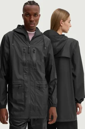 Rains jacket Cargo Long Jacket W3 black color 12060-01