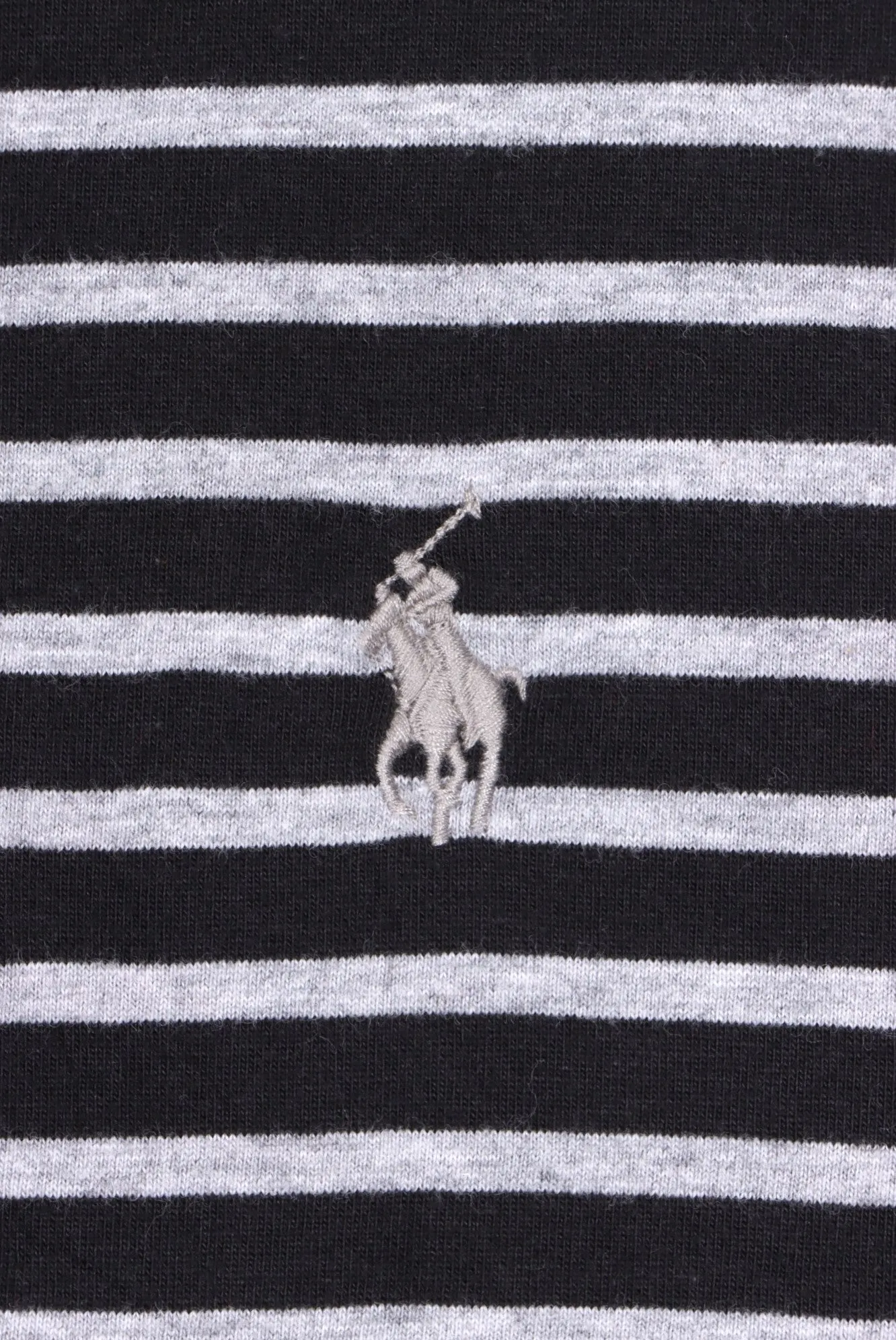 RALPH LAUREN POLO 'Custom Slim Fit' Black Striped Single Stitch T-Shirt (L)