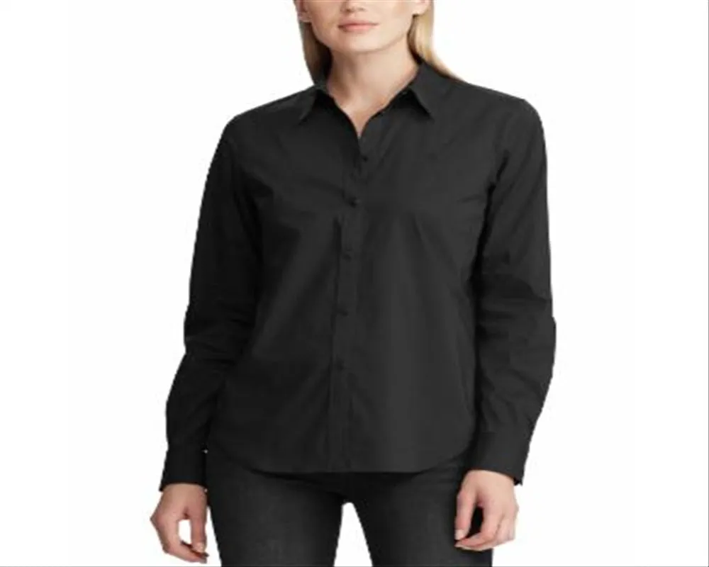 Ralph Lauren Women's Cotton Blend Shirt Black Size X-Large