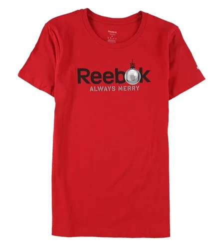 Reebok Womens Always Merry Holiday Graphic T-Shirt