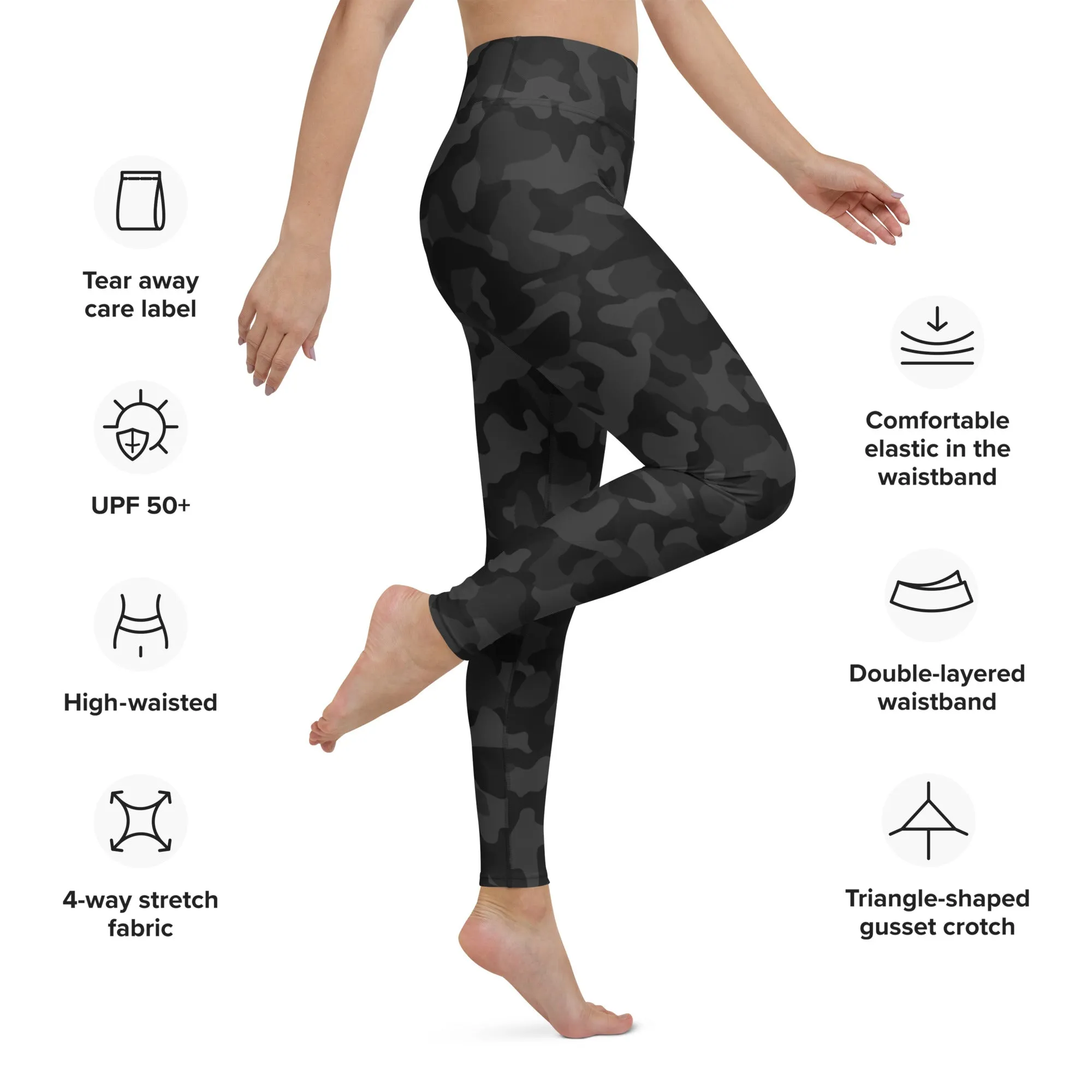 Rise & Shine Leggings – Black Camo