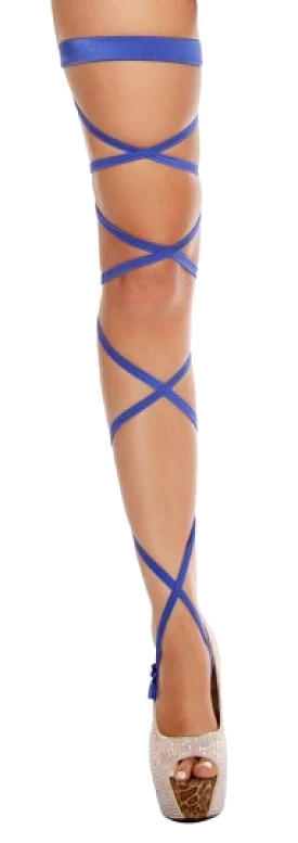 Royal Blue Pair of Leg Strap with Attached Thigh Garter