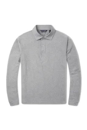 Scott Barber Tech Jersey Long Sleeve Polo: Grey Heather