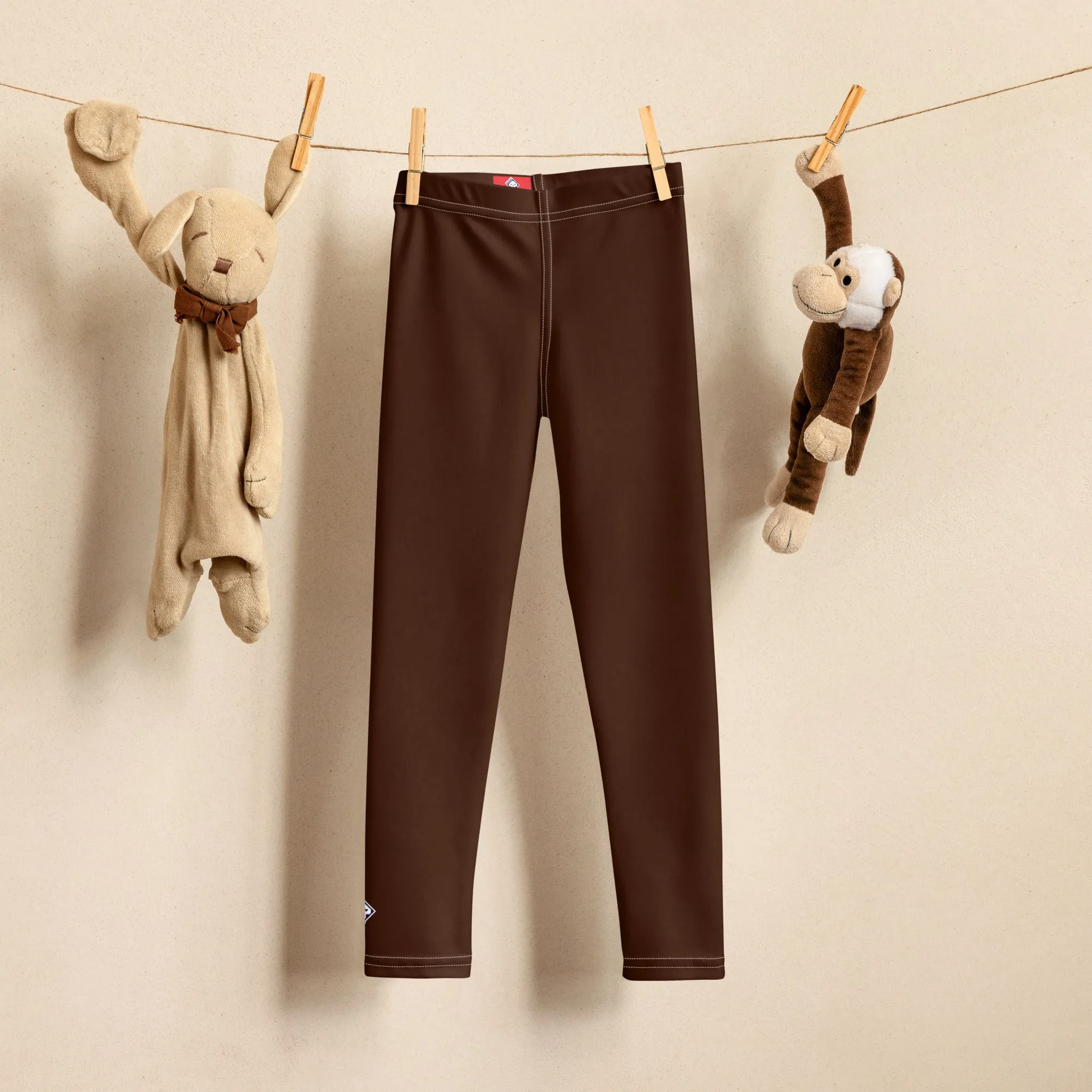 Stay Active, Stay Stylish: Boys' Solid Athletic Leggings - Chocolate