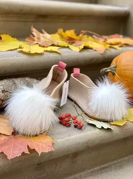 STRAWBERRY ICE CREAM POMPOM slippers