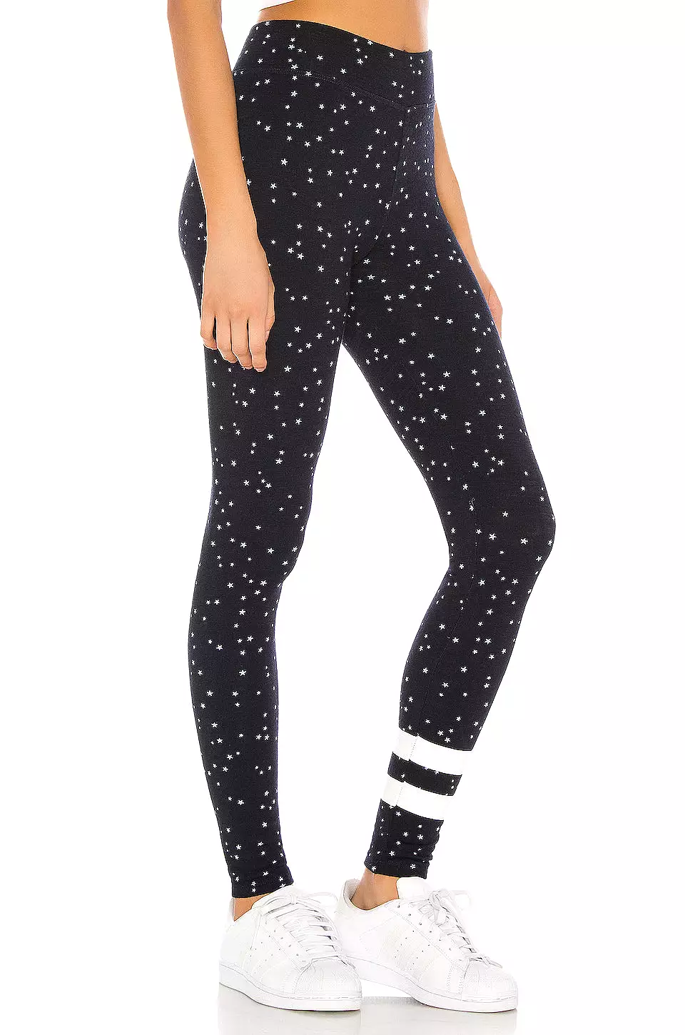 Sundry Stripe Stars Yoga Pant Legging Navy Blue