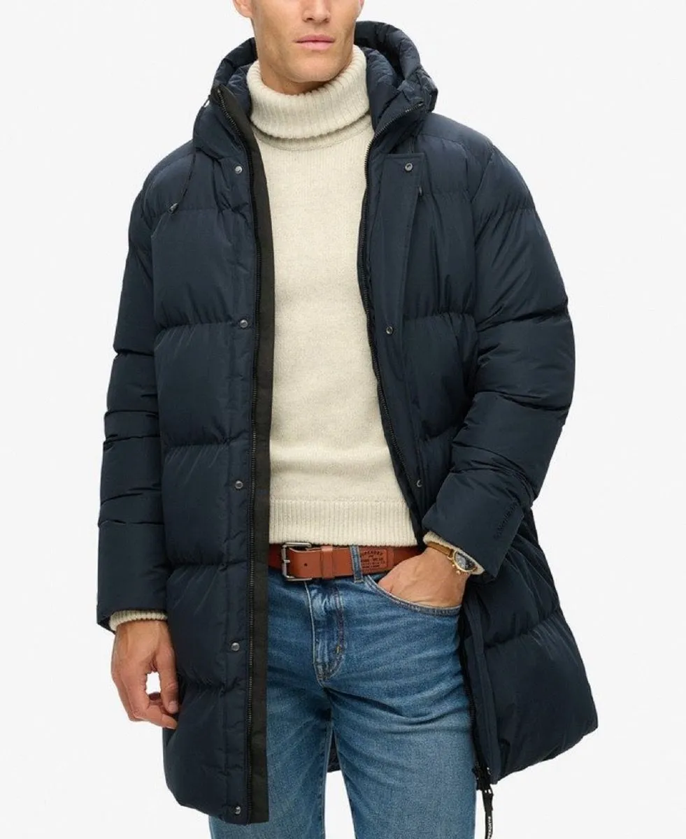 Superdry Hooded Sports Puffer Mid Jacket Eclipse Navy