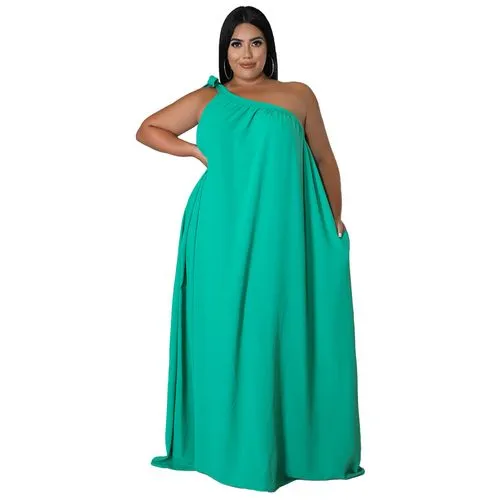 Swing Dress Casual Commute Sleeveless Solid Color Maxi Long Dress Daily