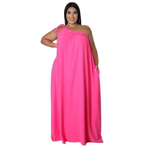 Swing Dress Casual Commute Sleeveless Solid Color Maxi Long Dress Daily