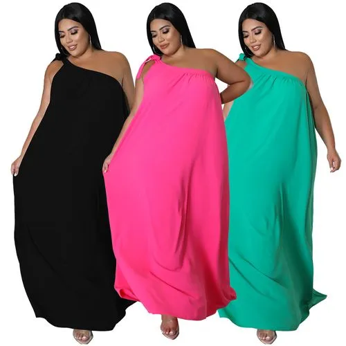 Swing Dress Casual Commute Sleeveless Solid Color Maxi Long Dress Daily