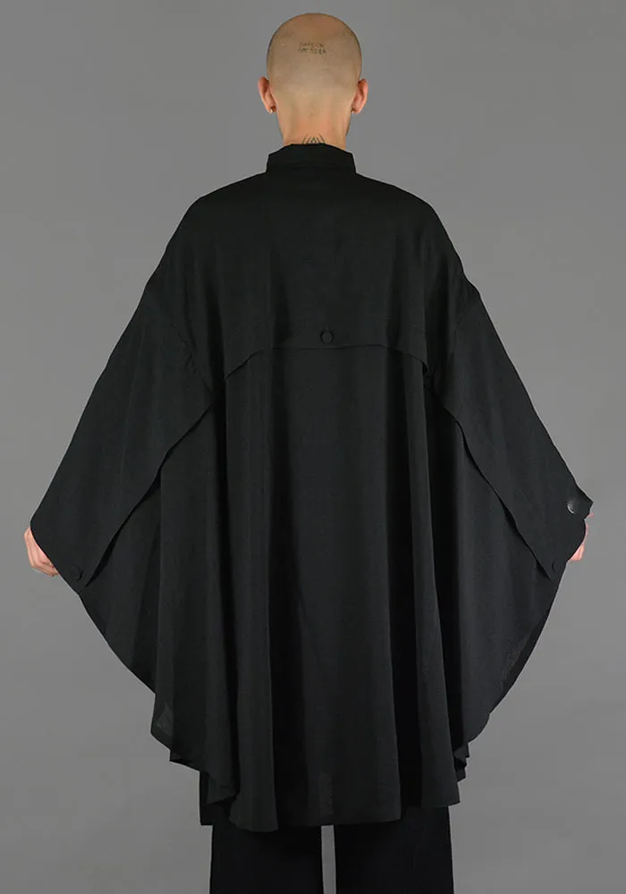 TAC:TAC TA91 FA021 PONCHO COAT BLACK