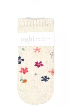 Toshi Organic Socks Ankle Jacquard - Wild Flowers