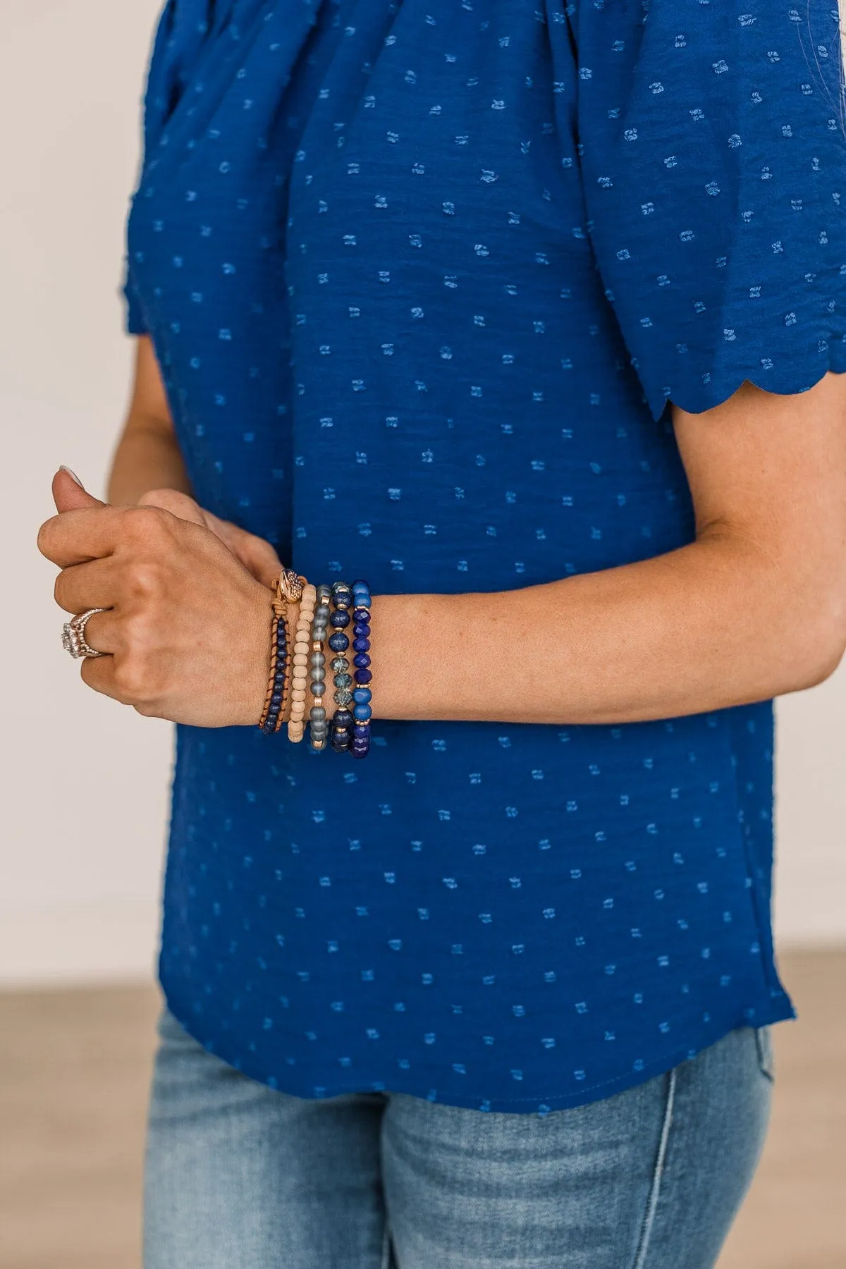 Tree Of Life Stackable Bracelet Set- Royal Blue