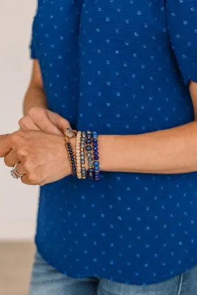 Tree Of Life Stackable Bracelet Set- Royal Blue