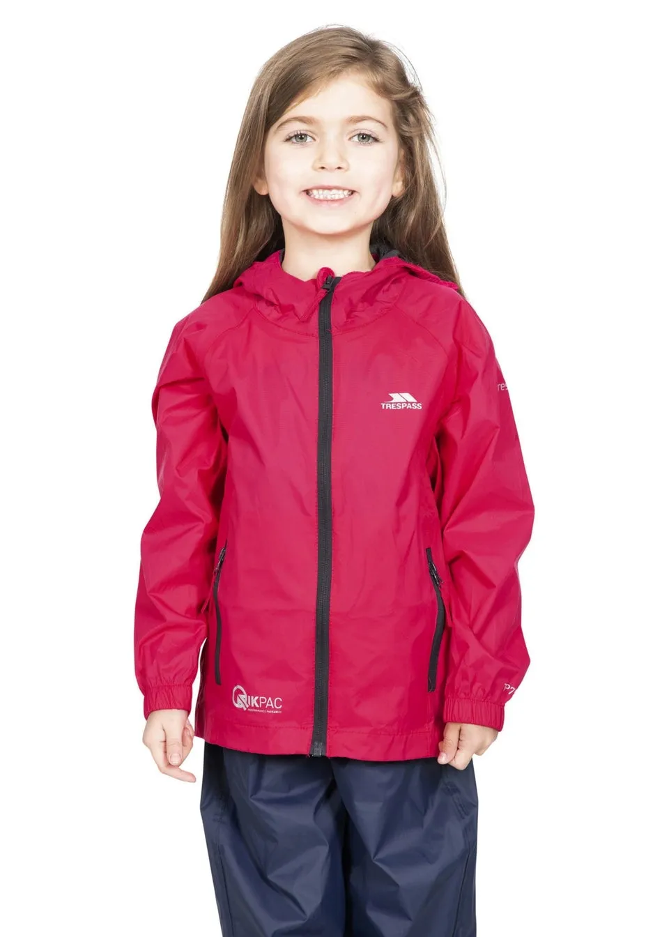 Trespass Kids Pink Qikpac Waterproof Packaway Jacket (2-12yrs)