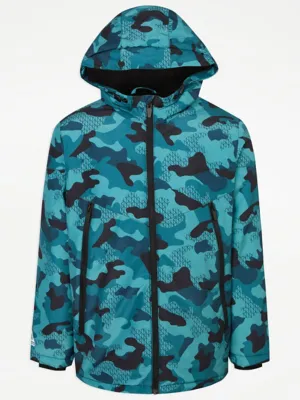 Turquoise Camouflage Fleece Lined Padded Sports Jacket | Kids | George at ASDA