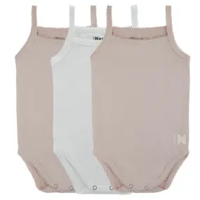 UnderNoggi Mauve + White Bamboo Baby Undershirt- Girls