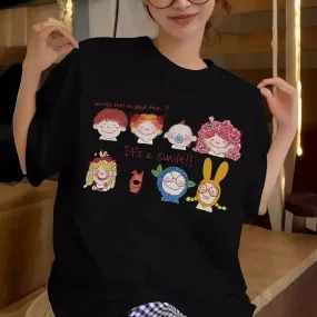 Women's T-shirt Short Sleeve T-Shirts Streetwear Cartoon