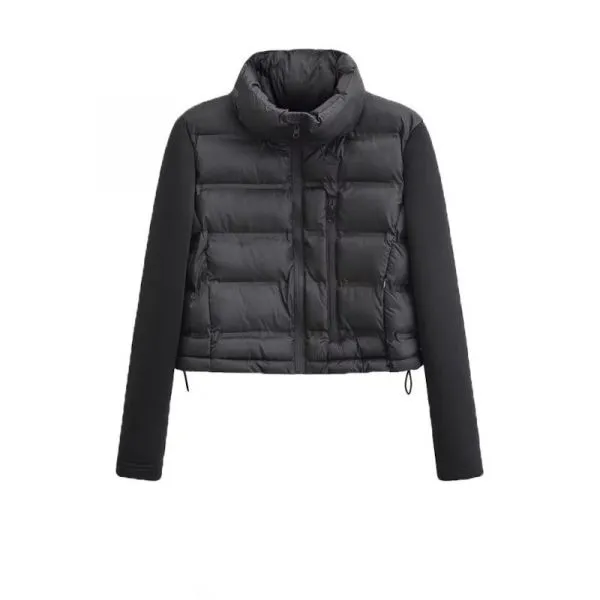 Women's stylish black quilted cotton short jacket.