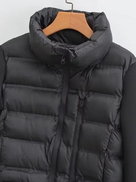 Women's stylish black quilted cotton short jacket.