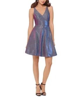 Xscape Womens Glitter Fit & Flare Dress