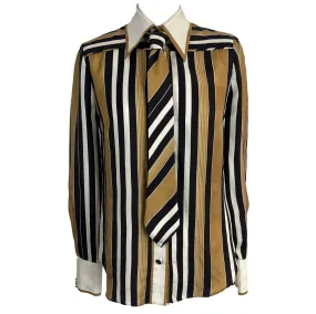 Zimmermann Silk Striped Shirt with Tie XS